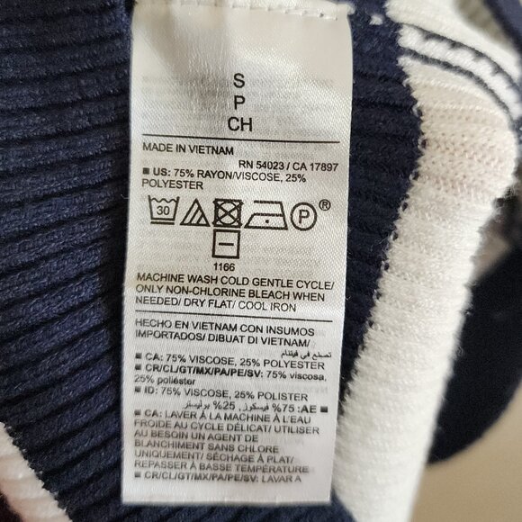 Old Navy Fitted Striped Sleeveless Rib-Knit Midi Sweater Dress Navy Size Small - Picture 10 of 11